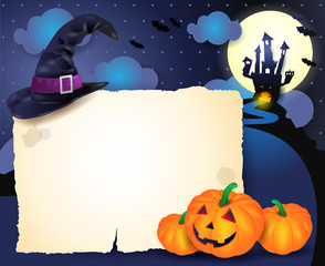 Halloween background with parchment