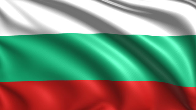 flag of Bulgaria with fabric structure; looping