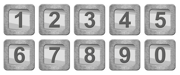 set of numbers isolated on white background