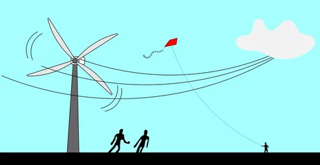 Foto op Plexiglas Windkracht en windenergie © emieldelange