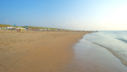 North Sea along a sunny beach in summer