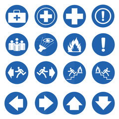 Blue circle safety sign. Vector