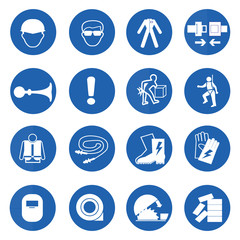 Mandatory signs, Construction health and safety,Vector illustrat