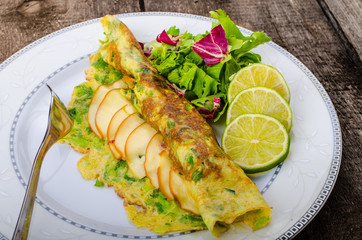 Vegetarian scallion omelette
