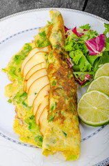 Vegetarian scallion omelette