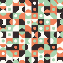 Seamless pattern with circles and semicircles.