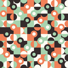 Seamless pattern with large circles and semicircles.