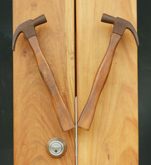 Door handle make by hammer.