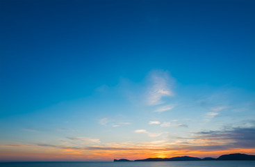 Fototapeta na wymiar blue and orange sunset