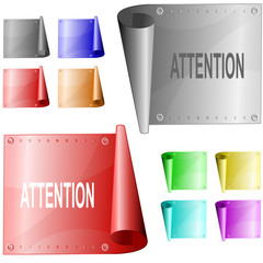 Attention. Vector metal surface.