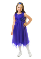 Little girl in blue dress