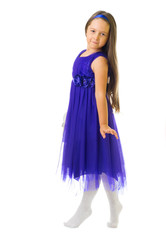 Little girl in blue dress