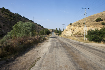 Abandoned road in countryside, Turkey