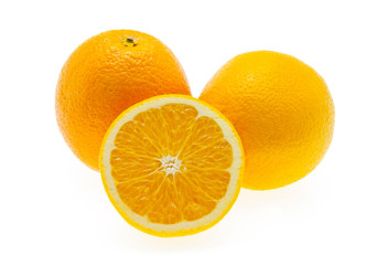 Oranges on wihte background