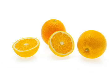 Oranges on wihte background