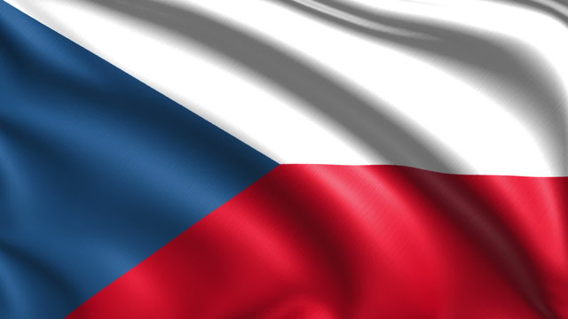 flag of the Czech Republic with fabric structure; looping