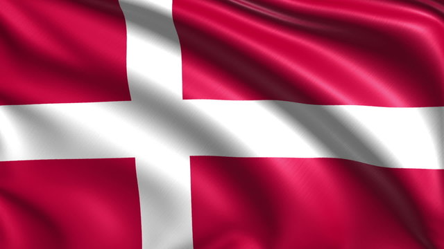 flag of Denmark with fabric structure; looping