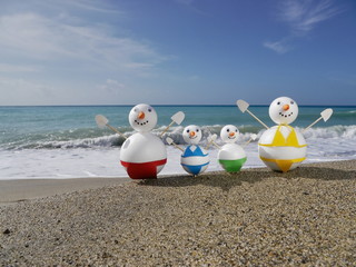 snowman beach vacation