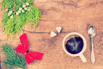 Cup of coffee with christmas decoration 6