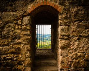 Burg mit Fenster und Ausblick