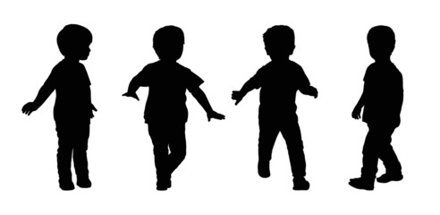 little boy running silhouettes set 4