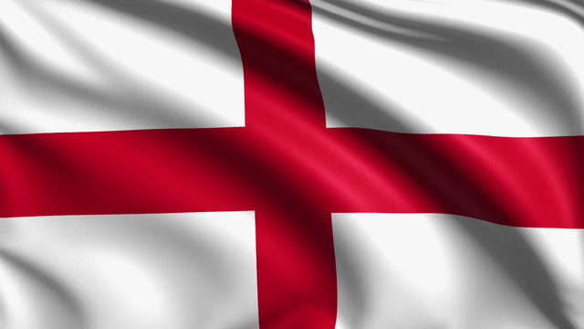 flag of England with fabric structure; looping