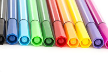 set of colored felt-tip pens