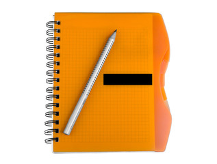 notebook and pencil isolated
