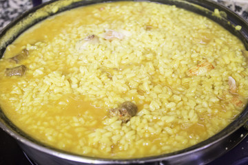 Cooking paella