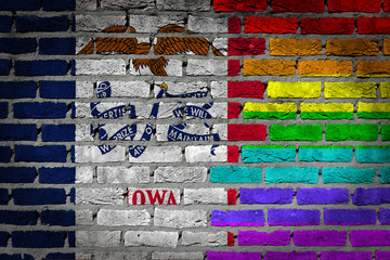 Dark brick wall - LGBT rights - Iowa