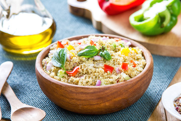 Quinoa with fennel and pepper salad