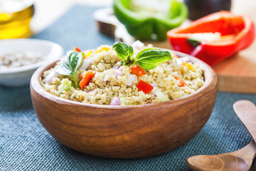 Quinoa with fennel and pepper salad