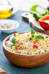 Quinoa with fennel and pepper salad