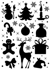 Collection of a Christmas icons.