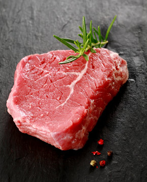 Healthy portion of lean uncooked beef steak