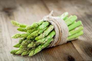 bundle of of ripe organic asparagus