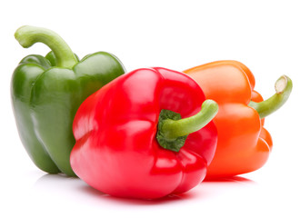 Sweet bell pepper isolated on white background cutout
