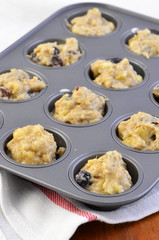 Banana blueberry muffin dough