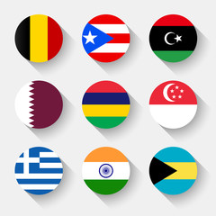 Flags of the world, round buttons - 70406472