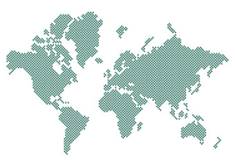 Obraz premium Dotted Square Map World Concept Triangle Sides