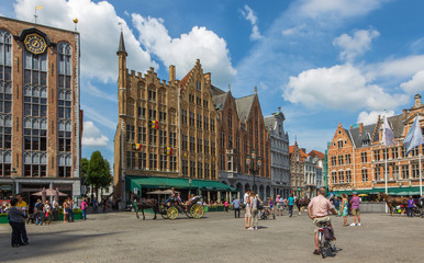 Fototapeta premium Bruges - The Grote markt square.