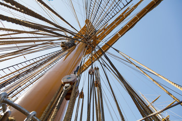 Elements of equipment of a yacht.