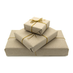 Parcels wrapped in brown paper