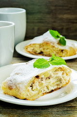 Apple strudel with cream cheese