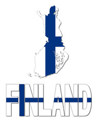 Finland map flag and text illustration