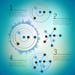 Abstract network with circles, vector eps10 illustration