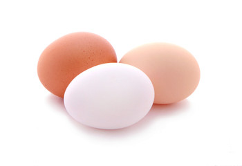 Eggs isolated on white background.