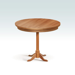 Vector Empty Round Wood Table