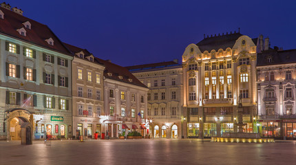 Fototapeta na wymiar Bratislava - Main square in evening