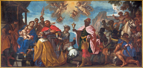 Padua - The pain of Adoration of Magi scene in Dom